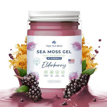 Load image into Gallery viewer, TrueSeaMoss Wildcrafted Irish Sea Moss Gel – Nutritious Raw Seamoss Rich in Minerals, Proteins &amp; Vitamins – Antioxidant Health Supplement, Vegan-Friendly Made in USA (Elderberry, Pack of 1)

